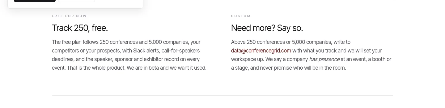 conferencegrid.com — Stats