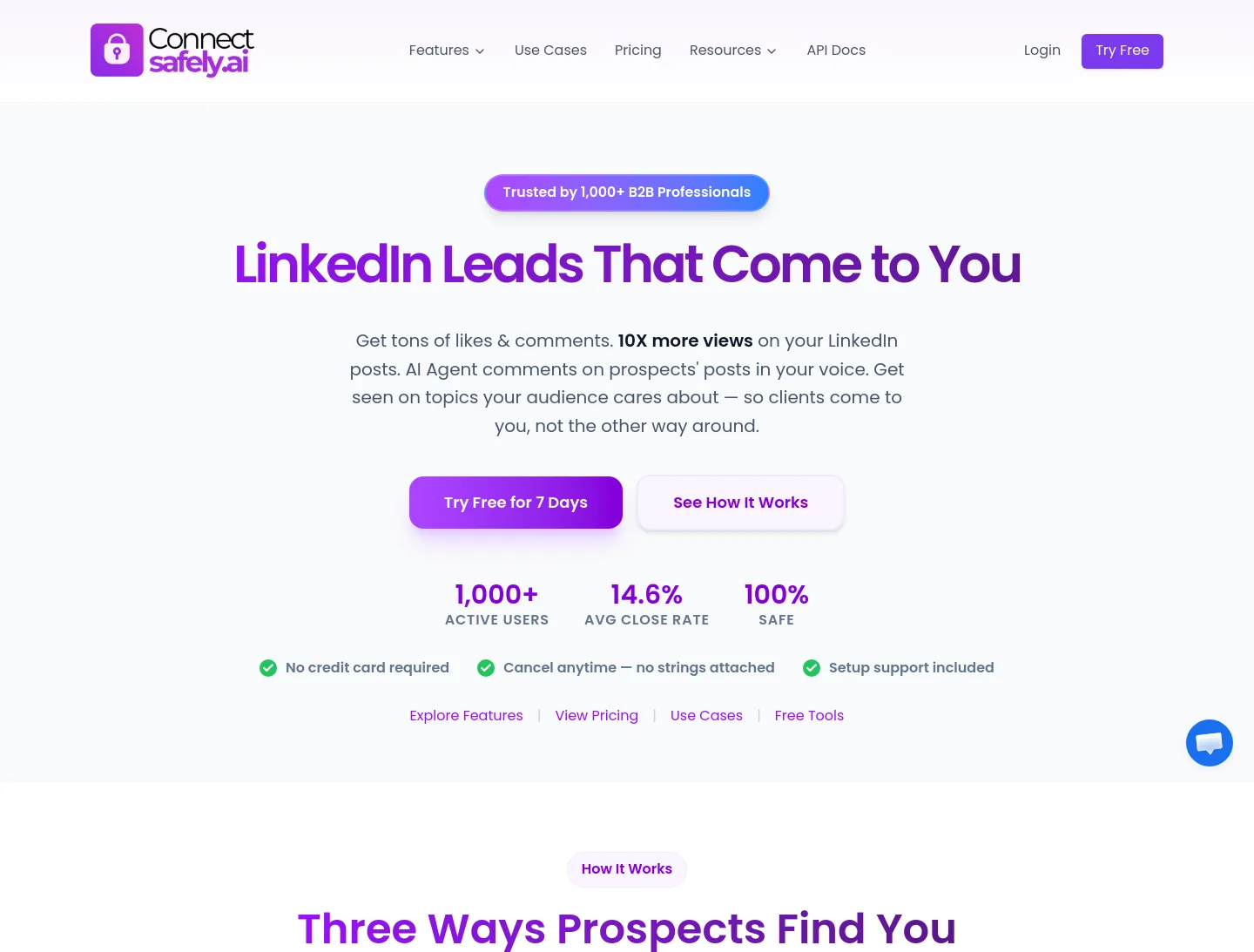 connectsafely.ai — a measured funnel