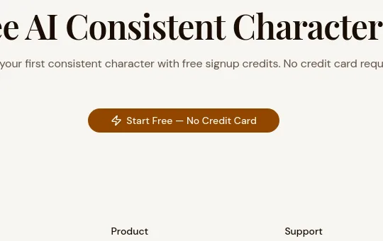 No credit card element from consistent-character-ai.com