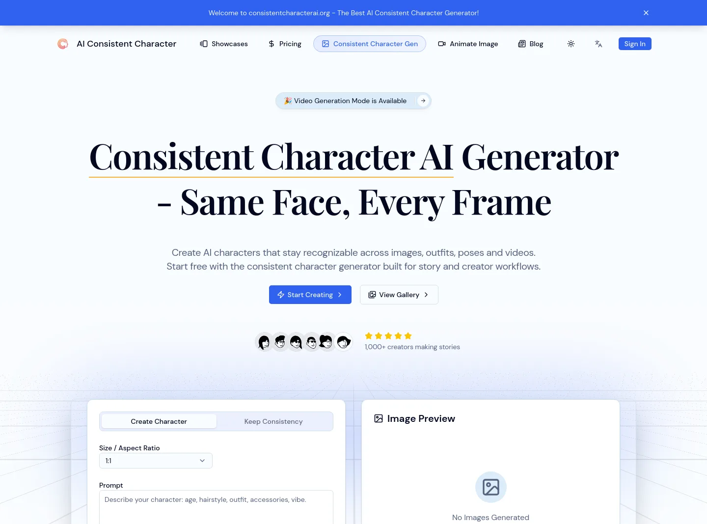 consistentcharacterai.org — a measured funnel