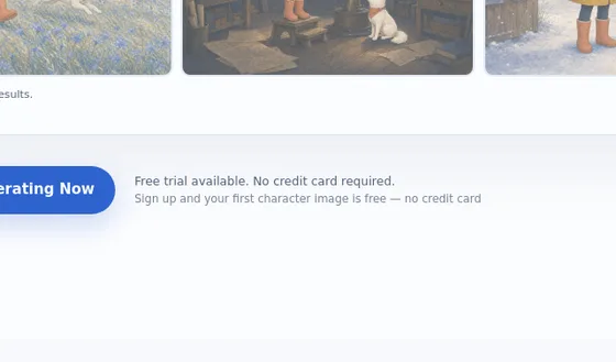 No credit card element from consistentcharacterai.com