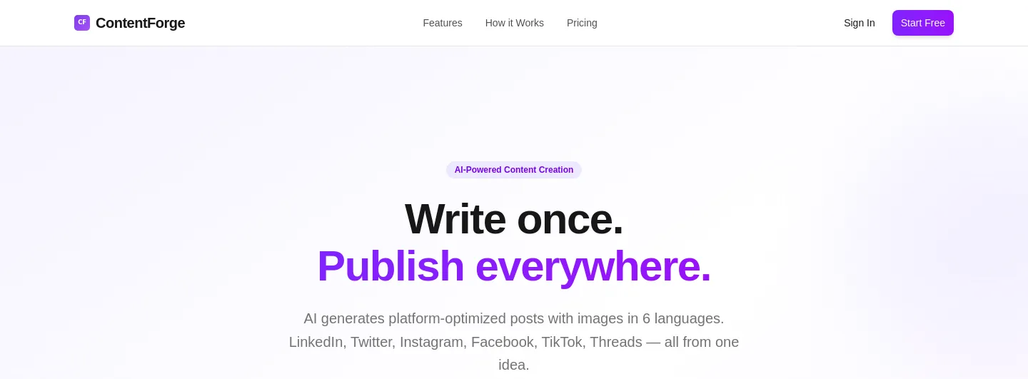 contentforge.fun — a measured funnel