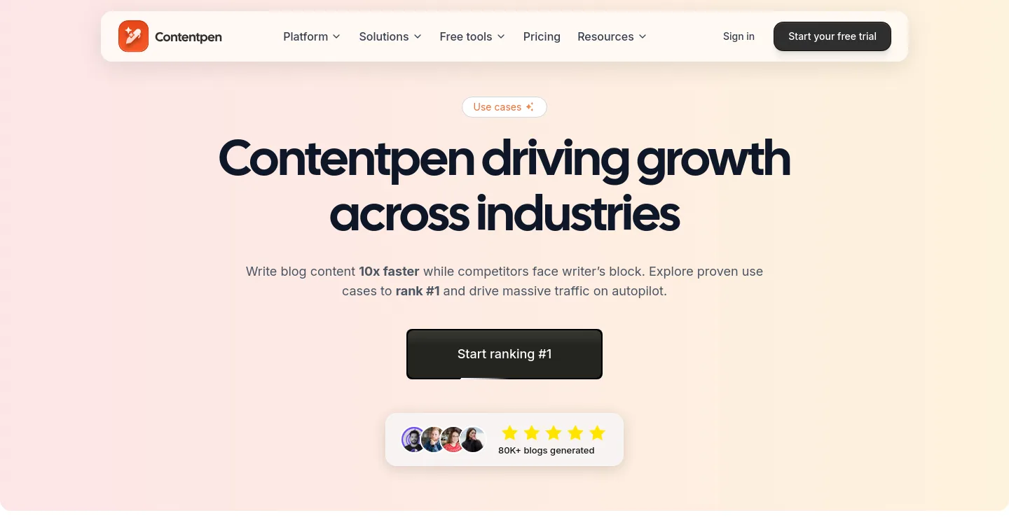 contentpen.ai Hero section