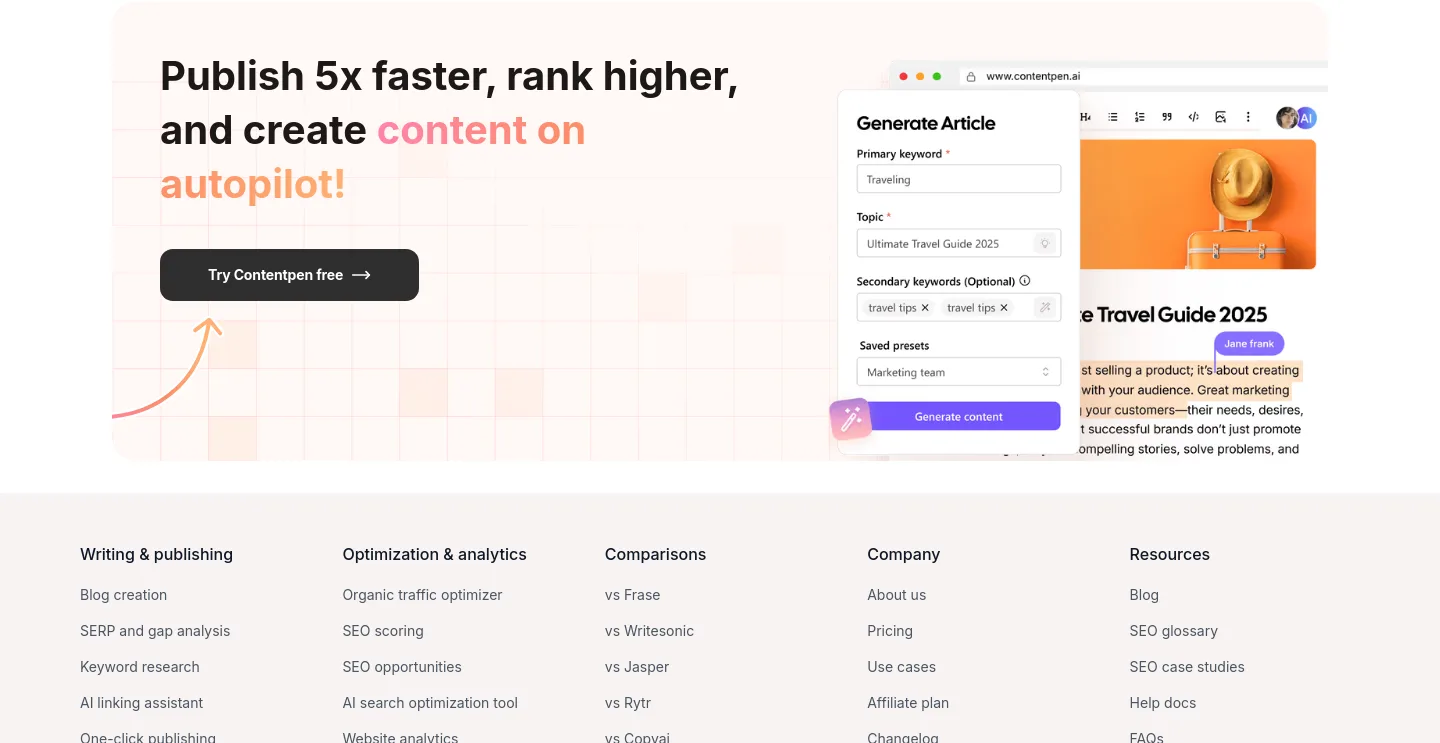 contentpen.ai CTA section