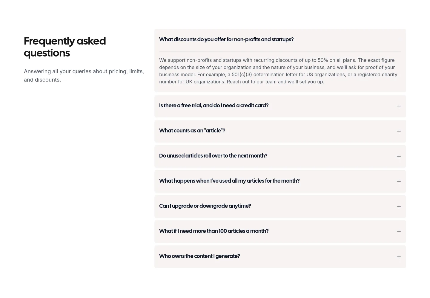 contentpen.ai FAQ section