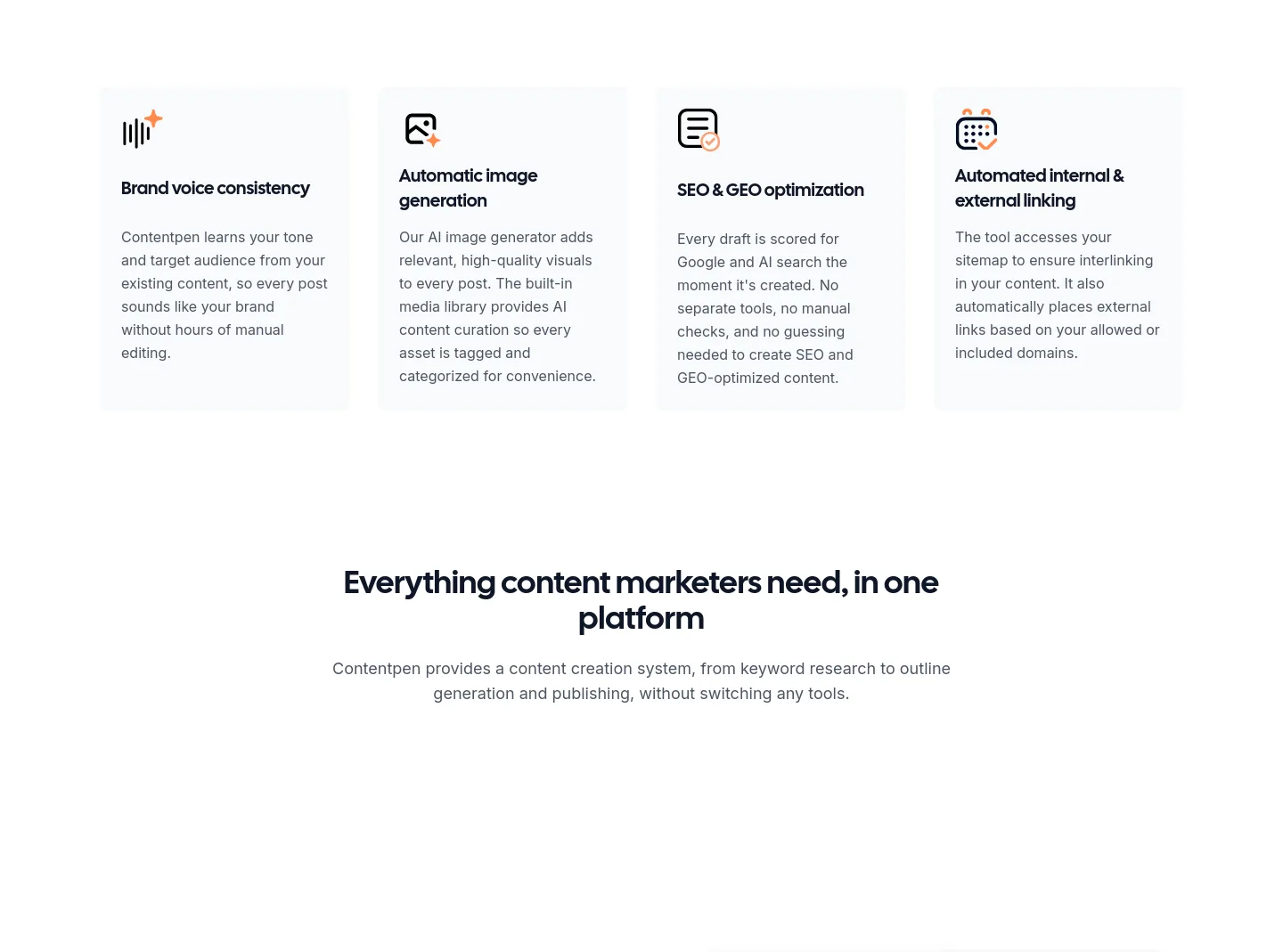 contentpen.ai Features section