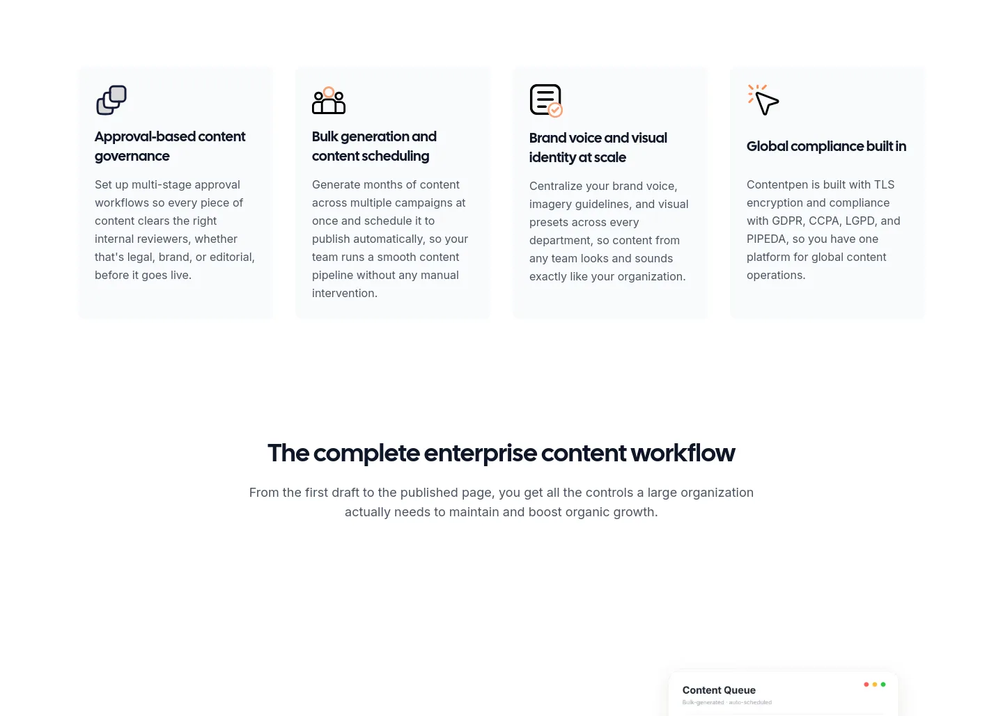 contentpen.ai — a real Features section