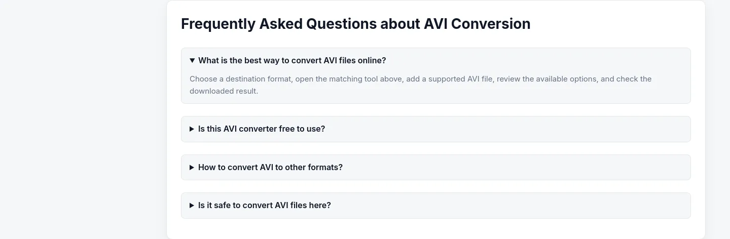 converttool.org — a real FAQ section