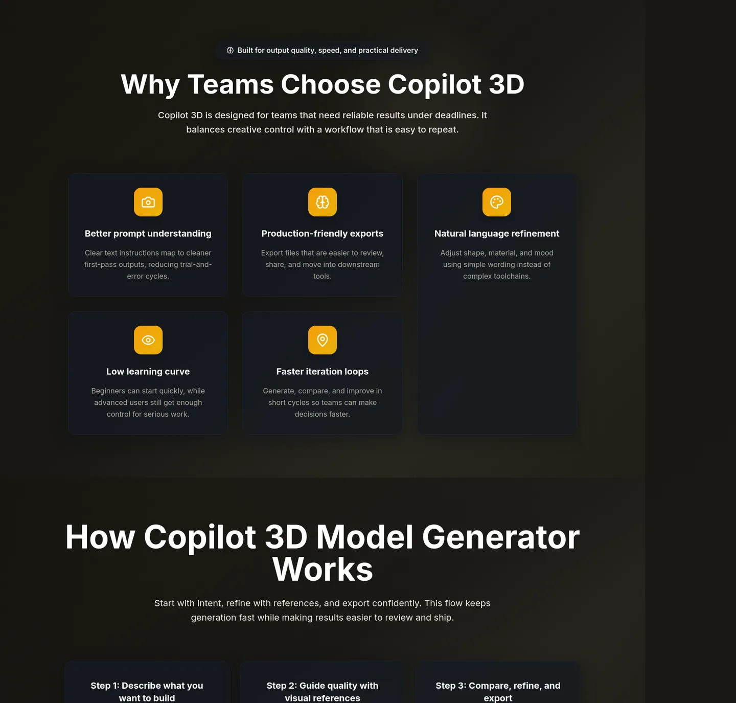copilot3d.org — Features
