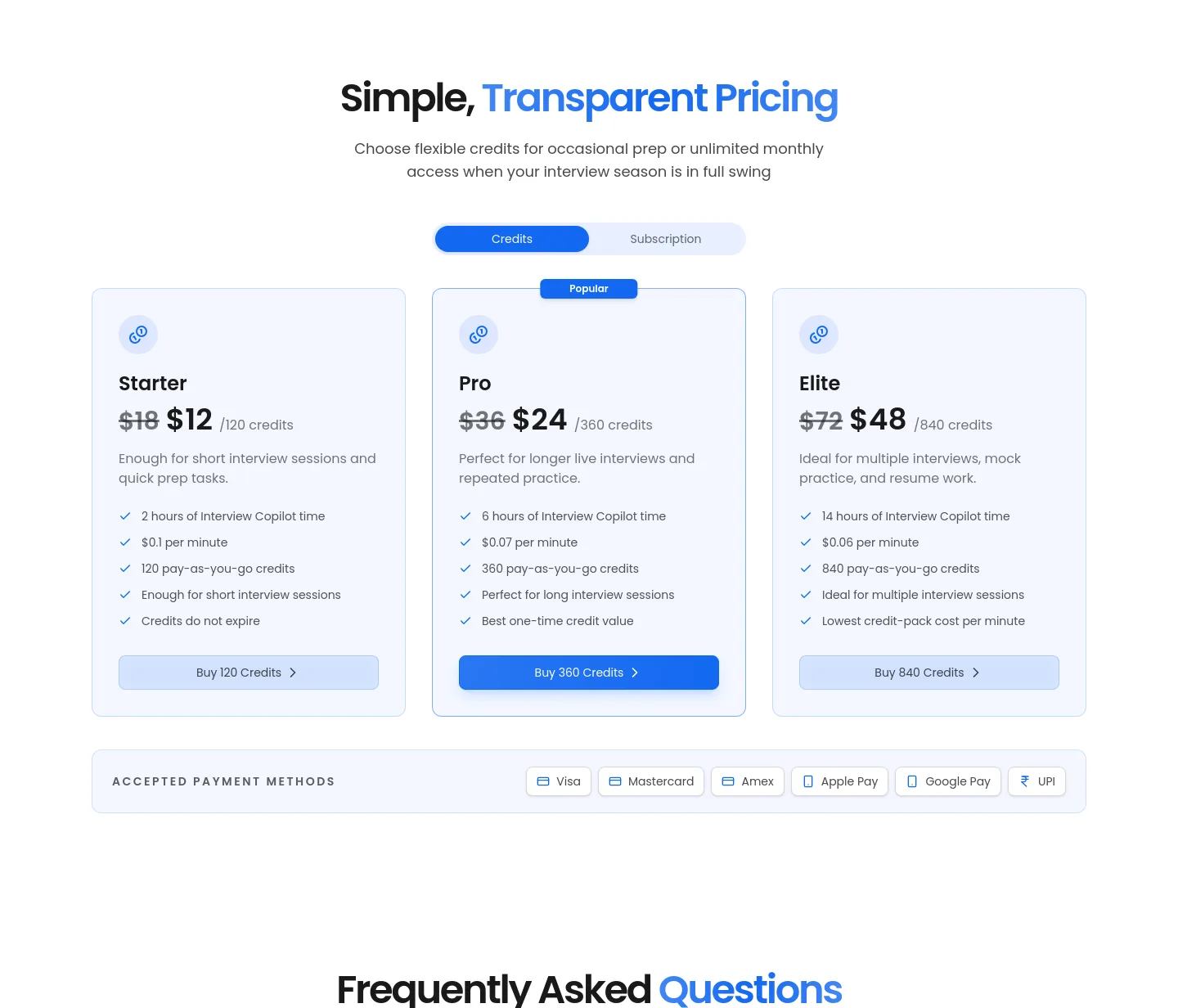 coprep.ai — a real Pricing section