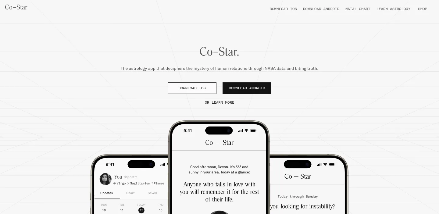 costarastrology.com — Hero + Features