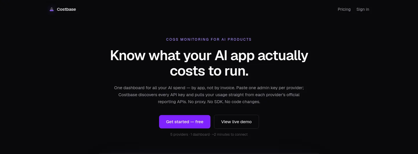 costbase.co — a measured funnel
