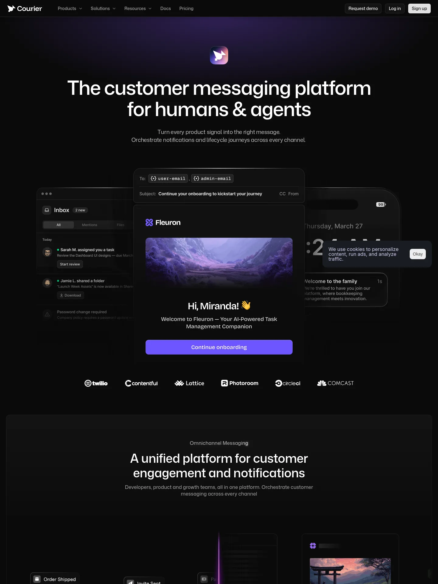 courier.com — a measured funnel