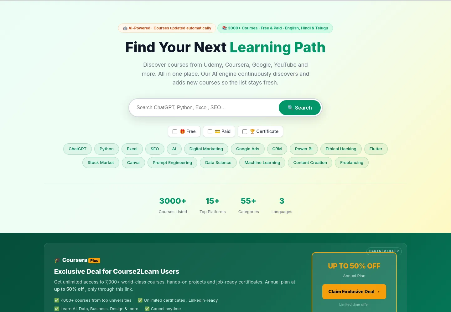 course2learn.in — Hero