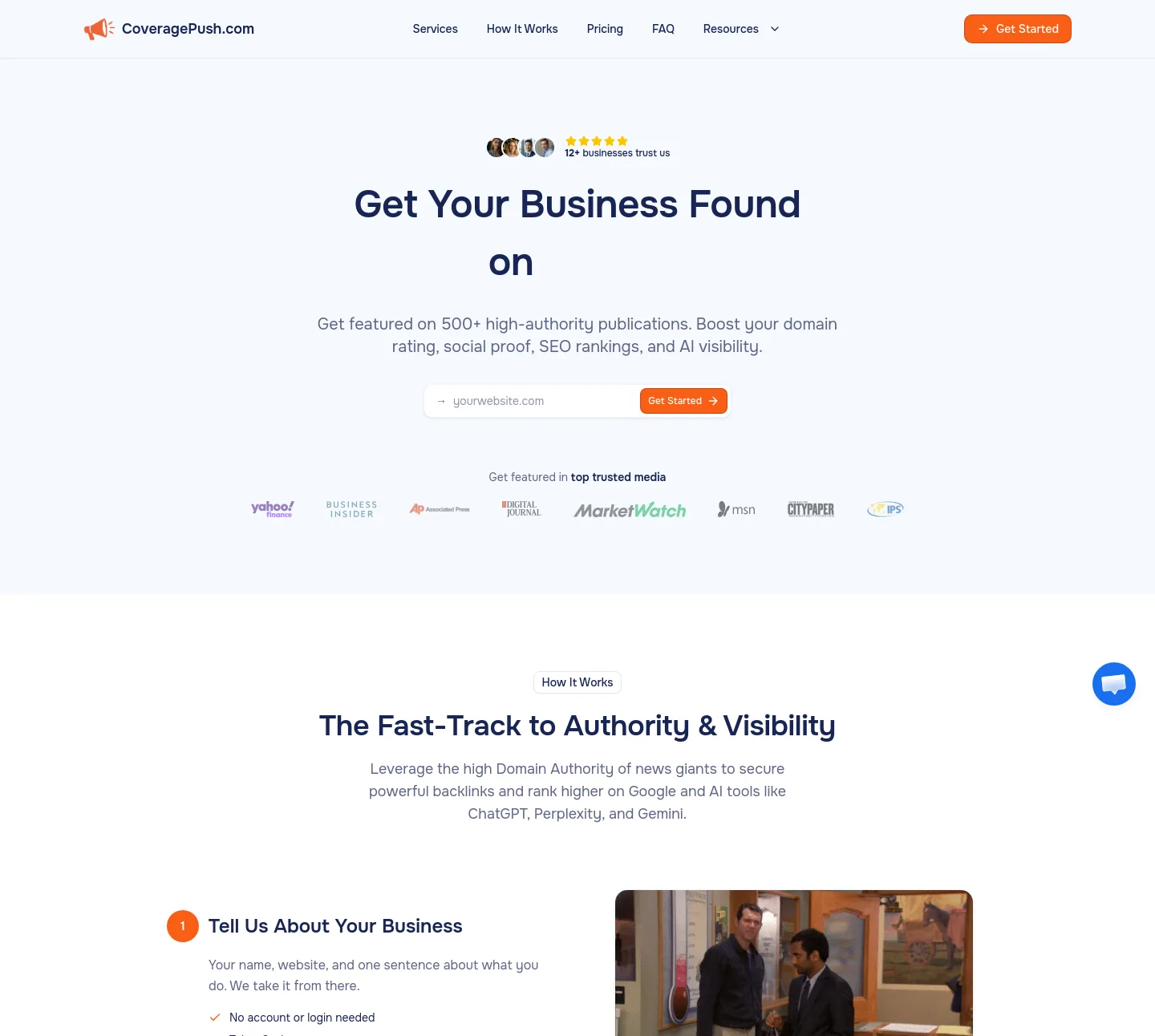 coveragepush.com — a measured funnel