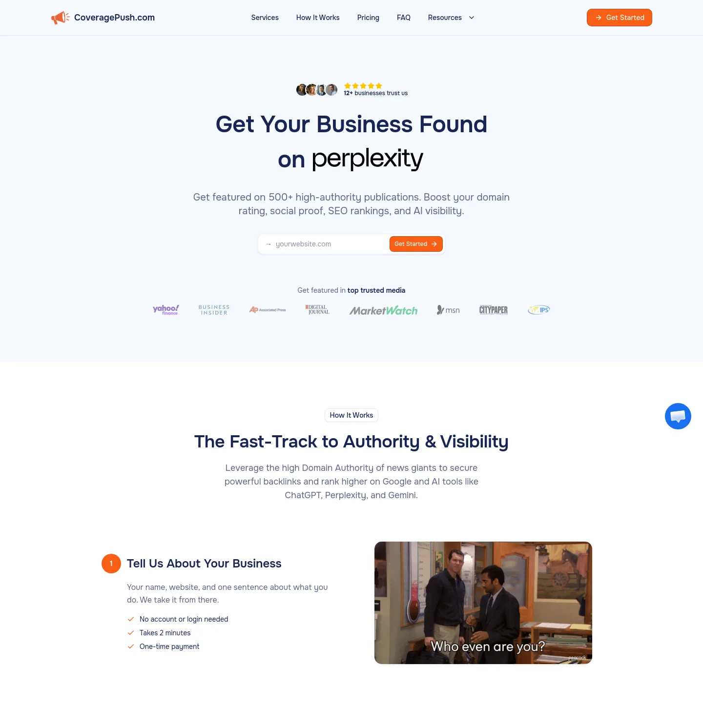 coveragepush.com — a measured funnel