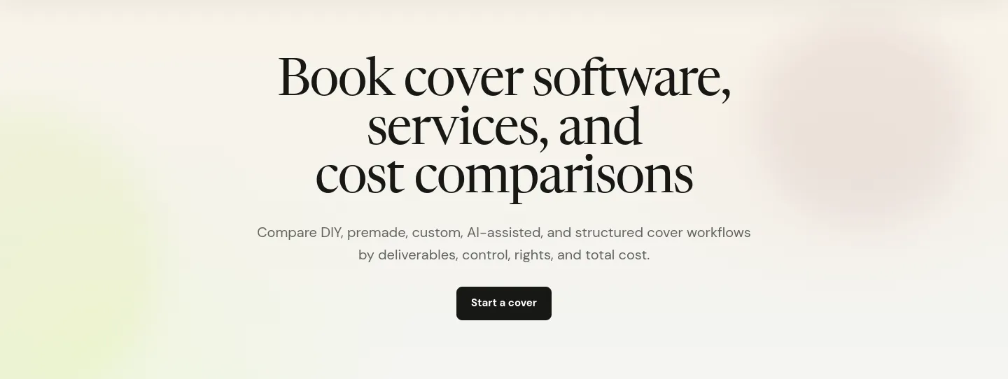 coverfairy.com Hero section