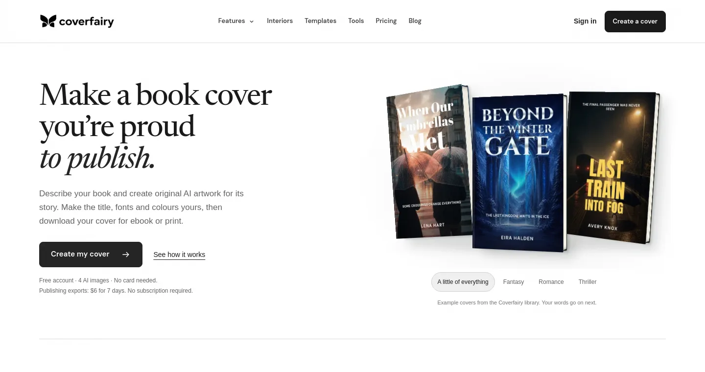 coverfairy.com — The Pricing Page