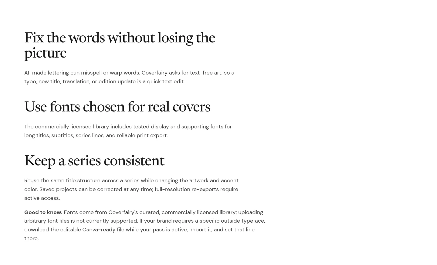 coverfairy.com — Features