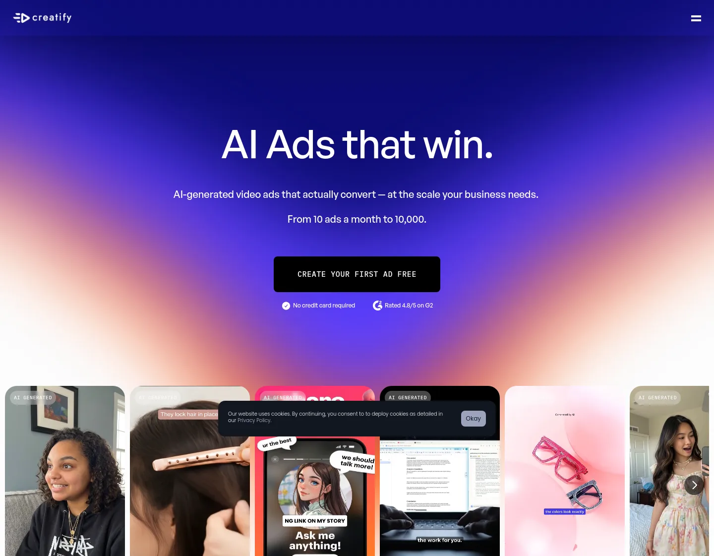 creatify.ai — Hero