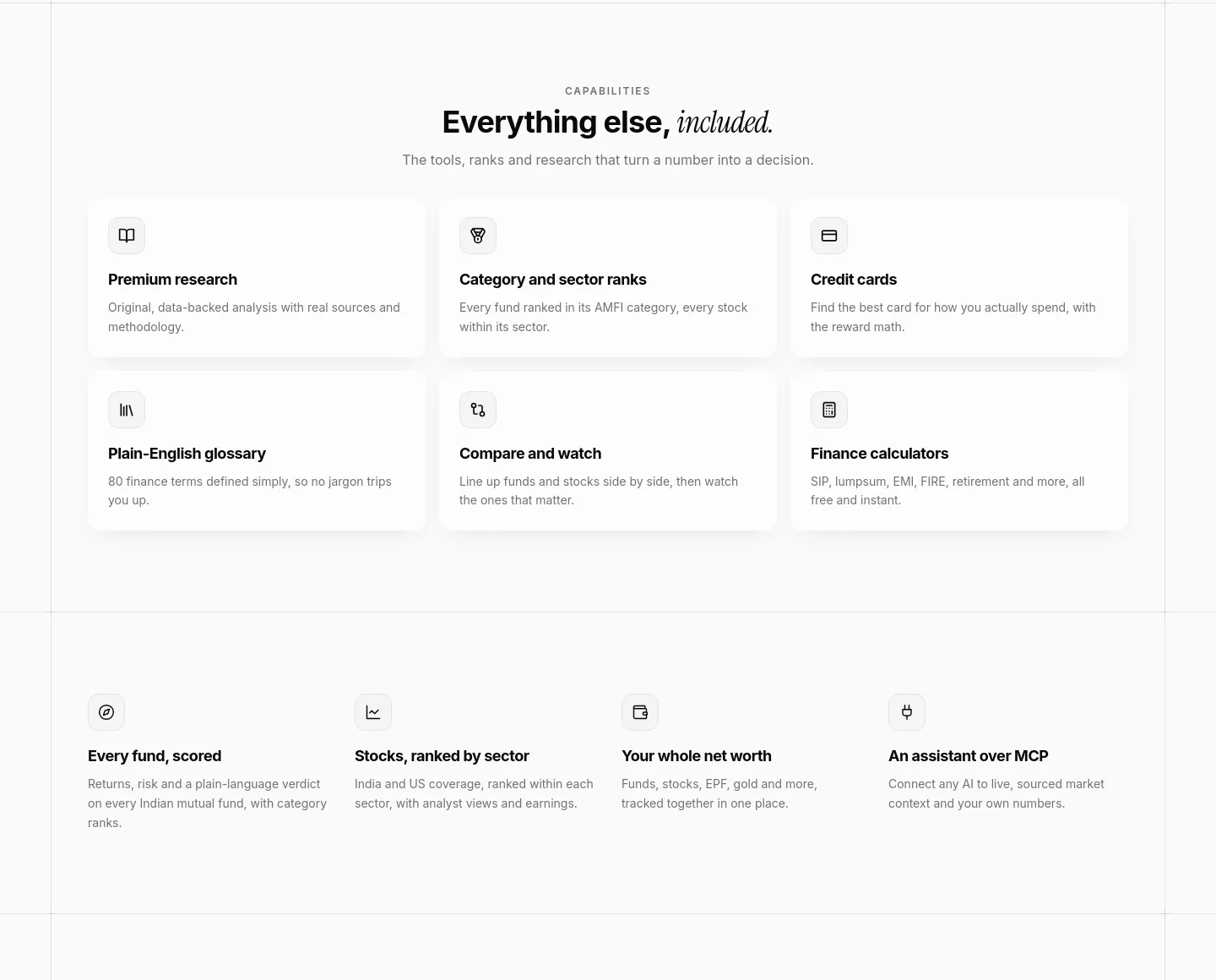 creget.com Comparison section