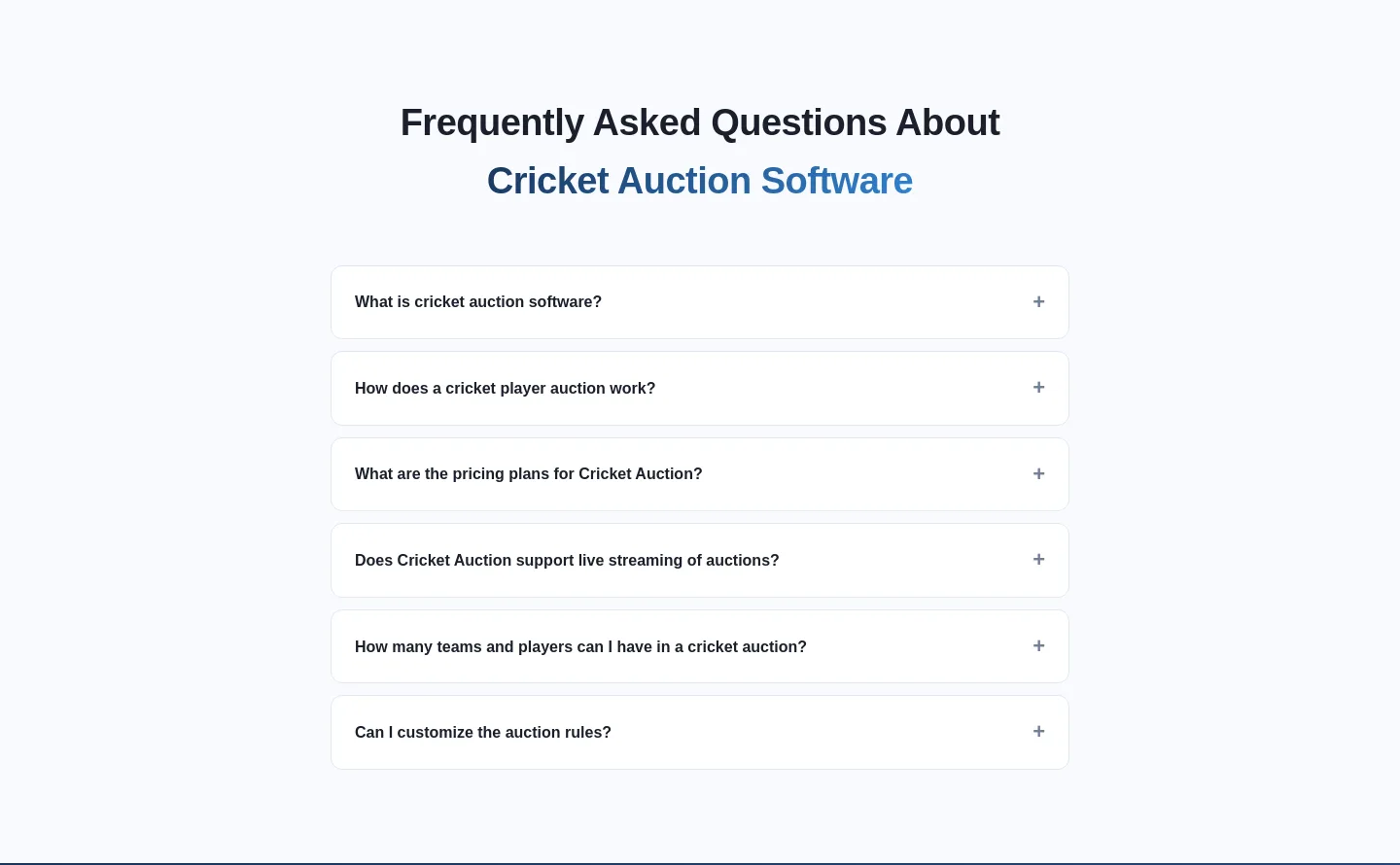 cric.auction FAQ section