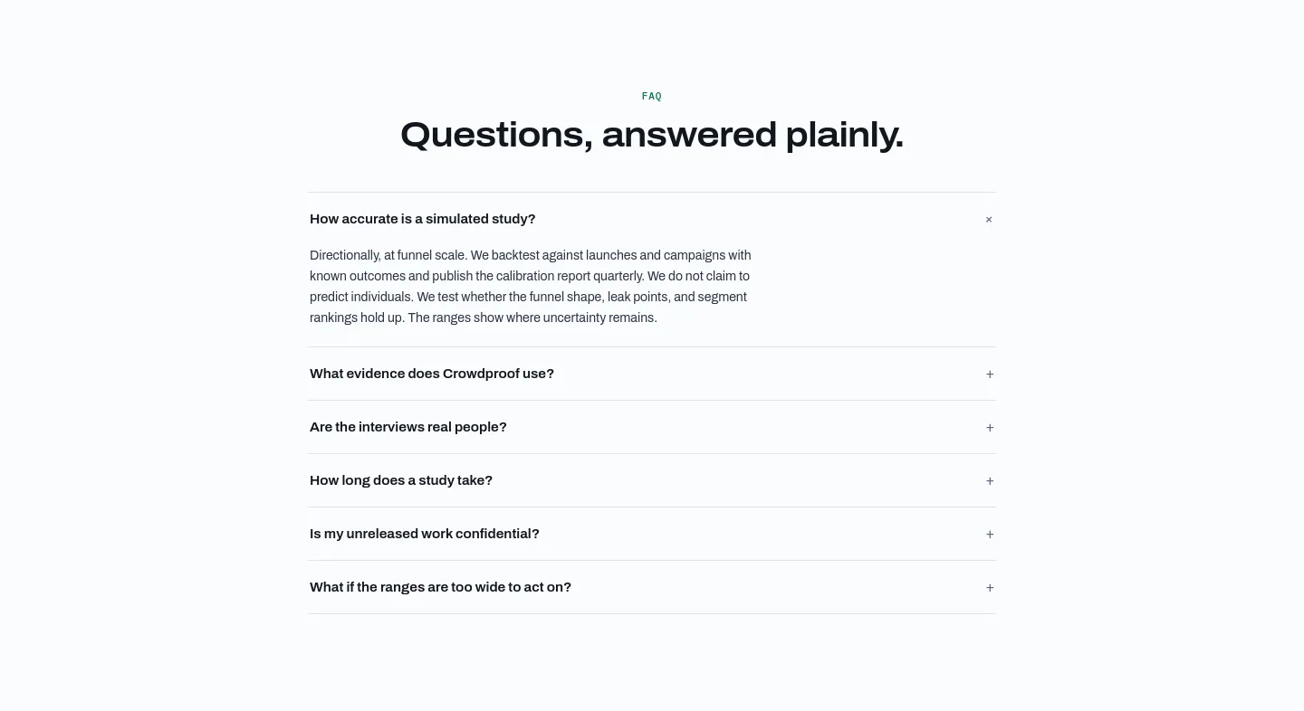 crowdproof.ai — FAQ