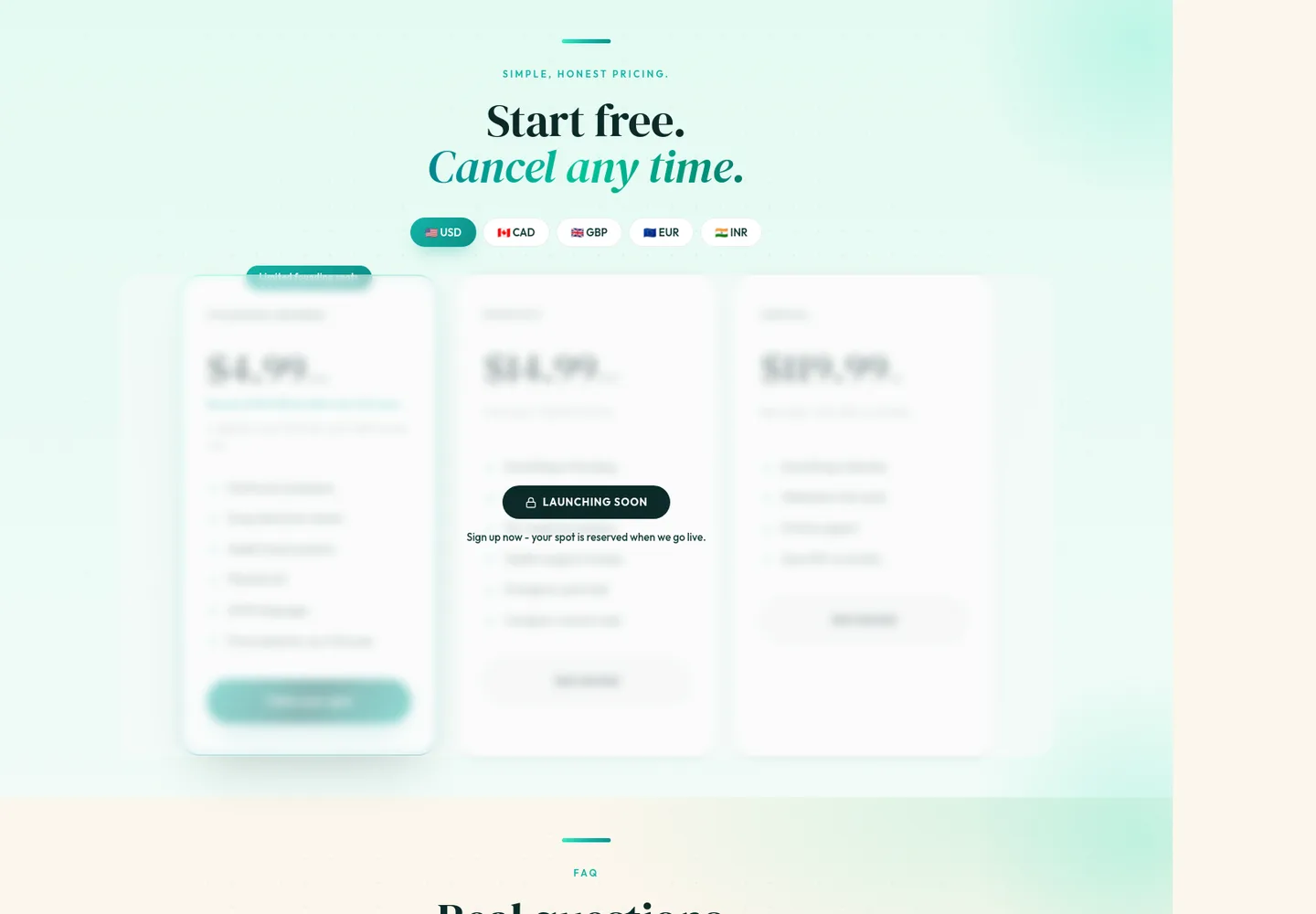 cureva.app — Pricing