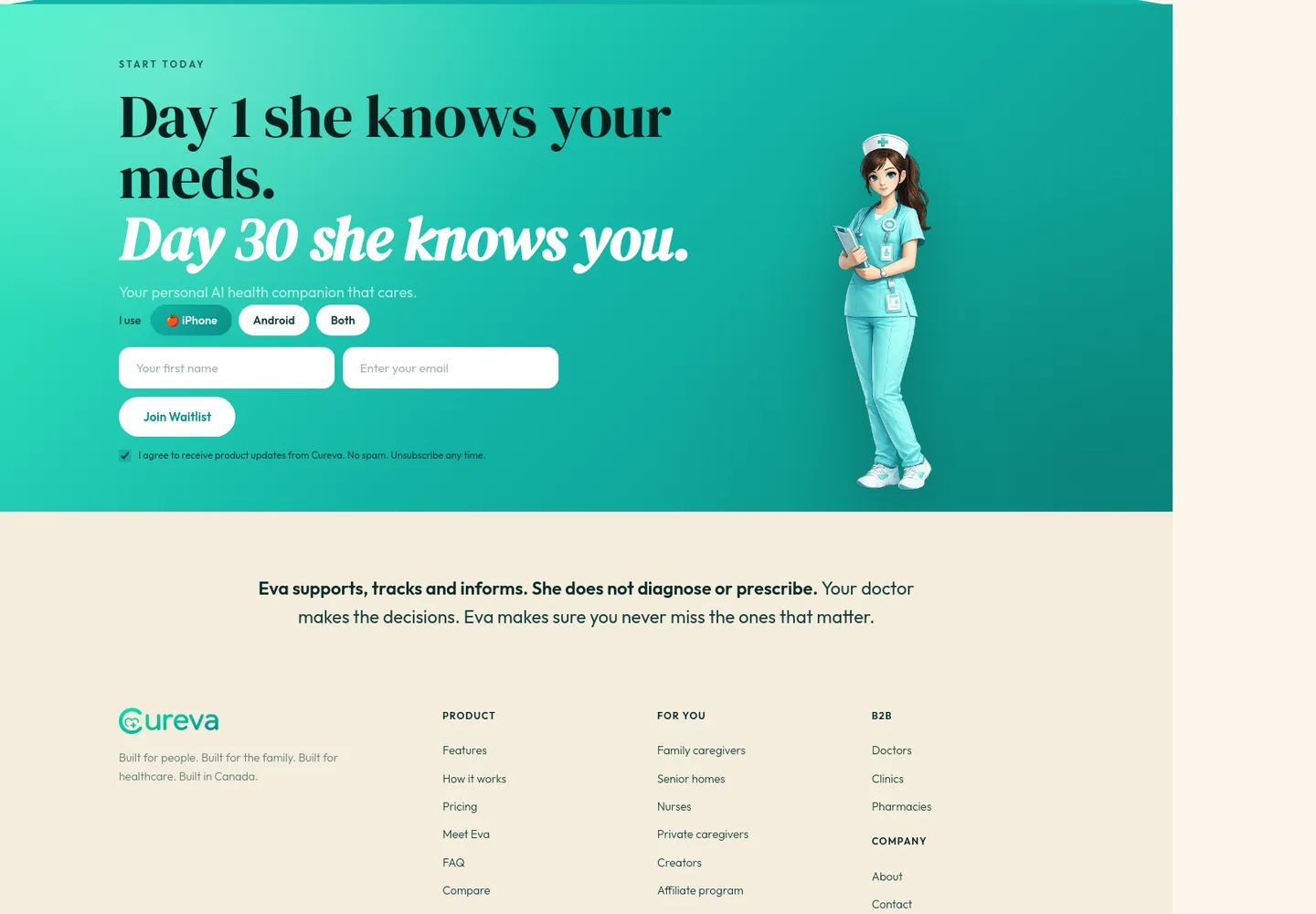cureva.app — Email Capture