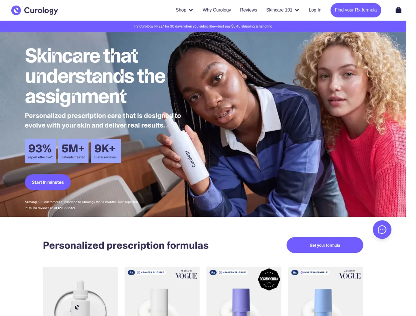 curology.com — a measured funnel