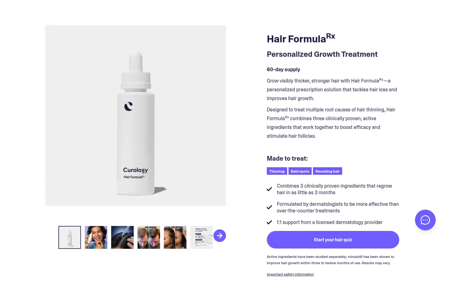 curology.com Hero section