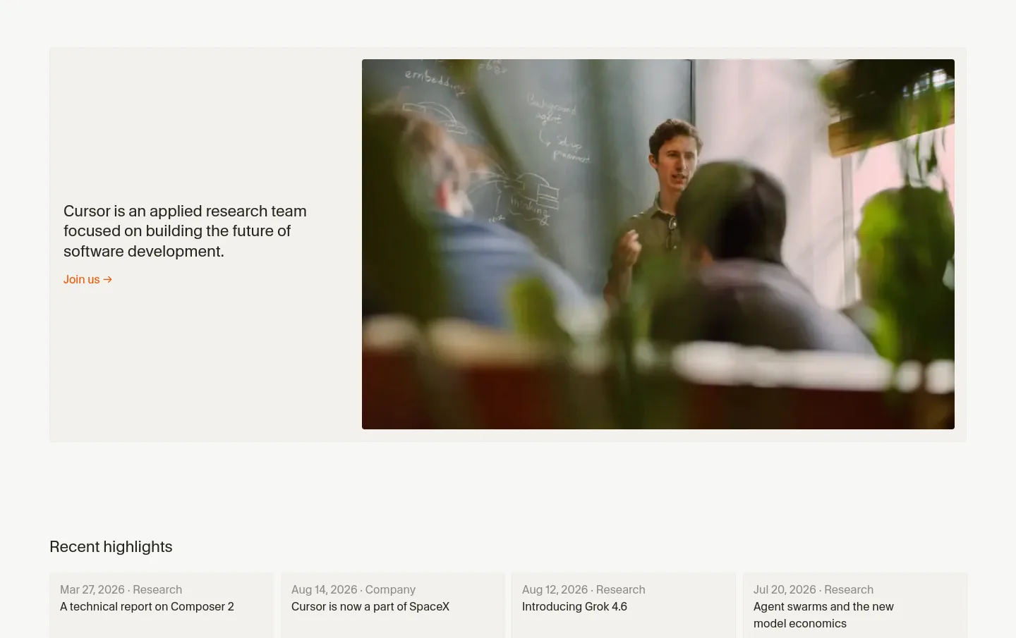 cursor.com — a real CTA section