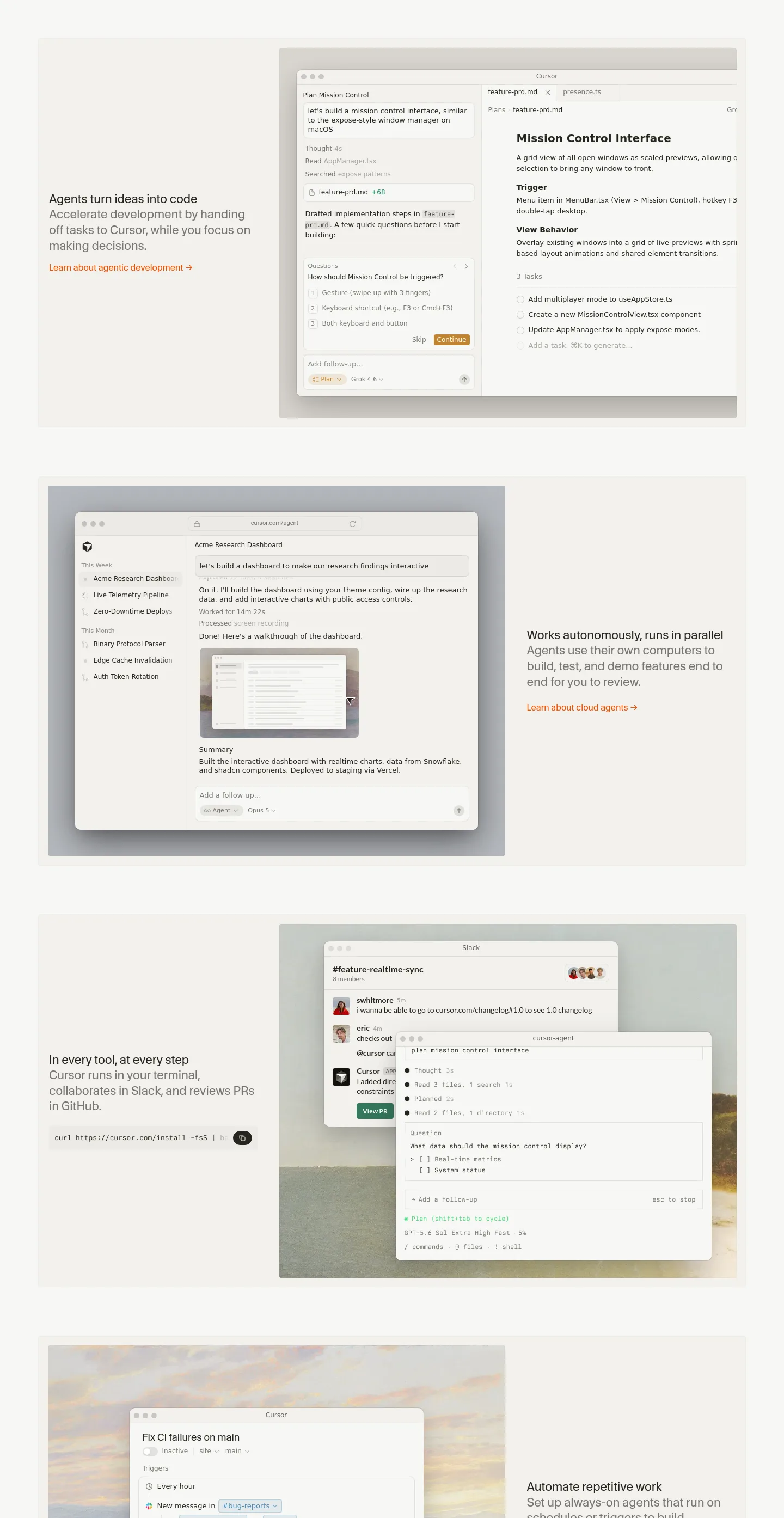 cursor.com — Features
