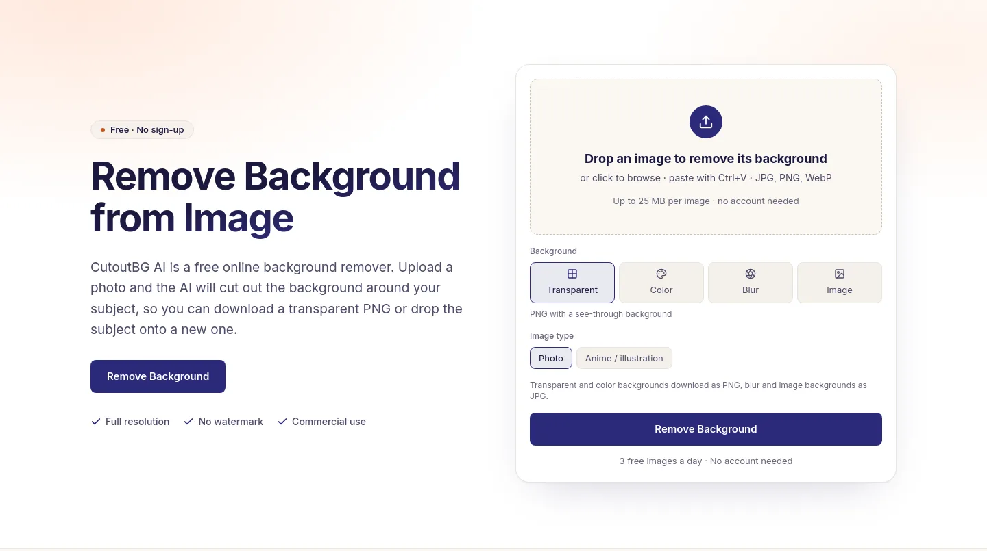 cutoutbg.ai — Hero