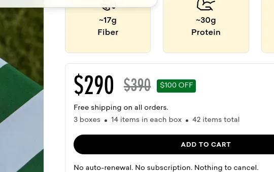 Price anchor element from daily-harvest.com
