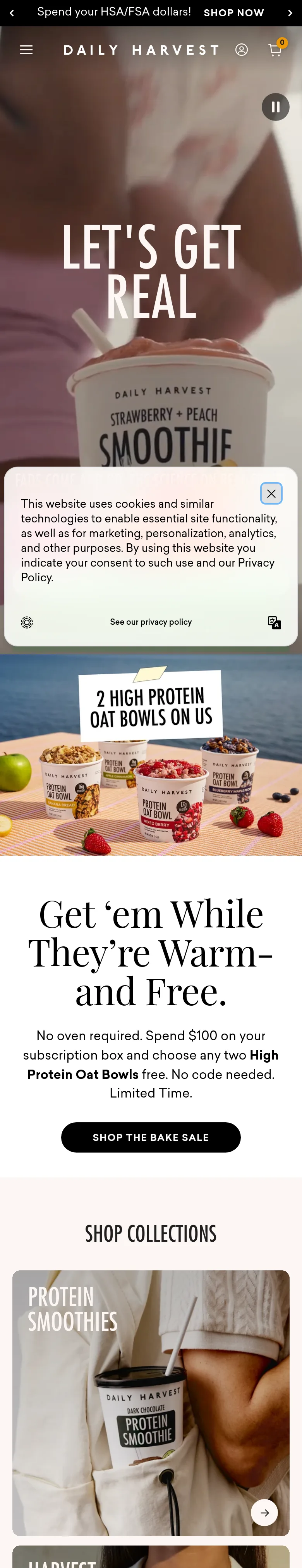 daily-harvest.com — a measured funnel