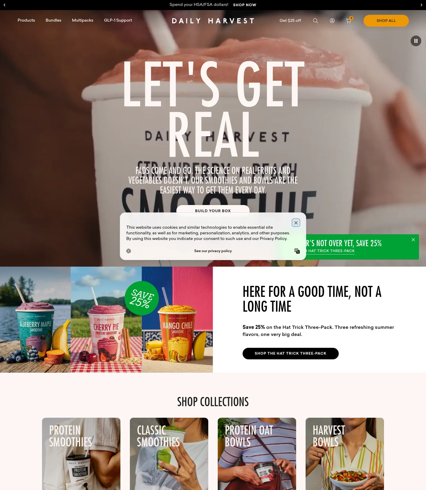 dailyharvest.com — a measured funnel
