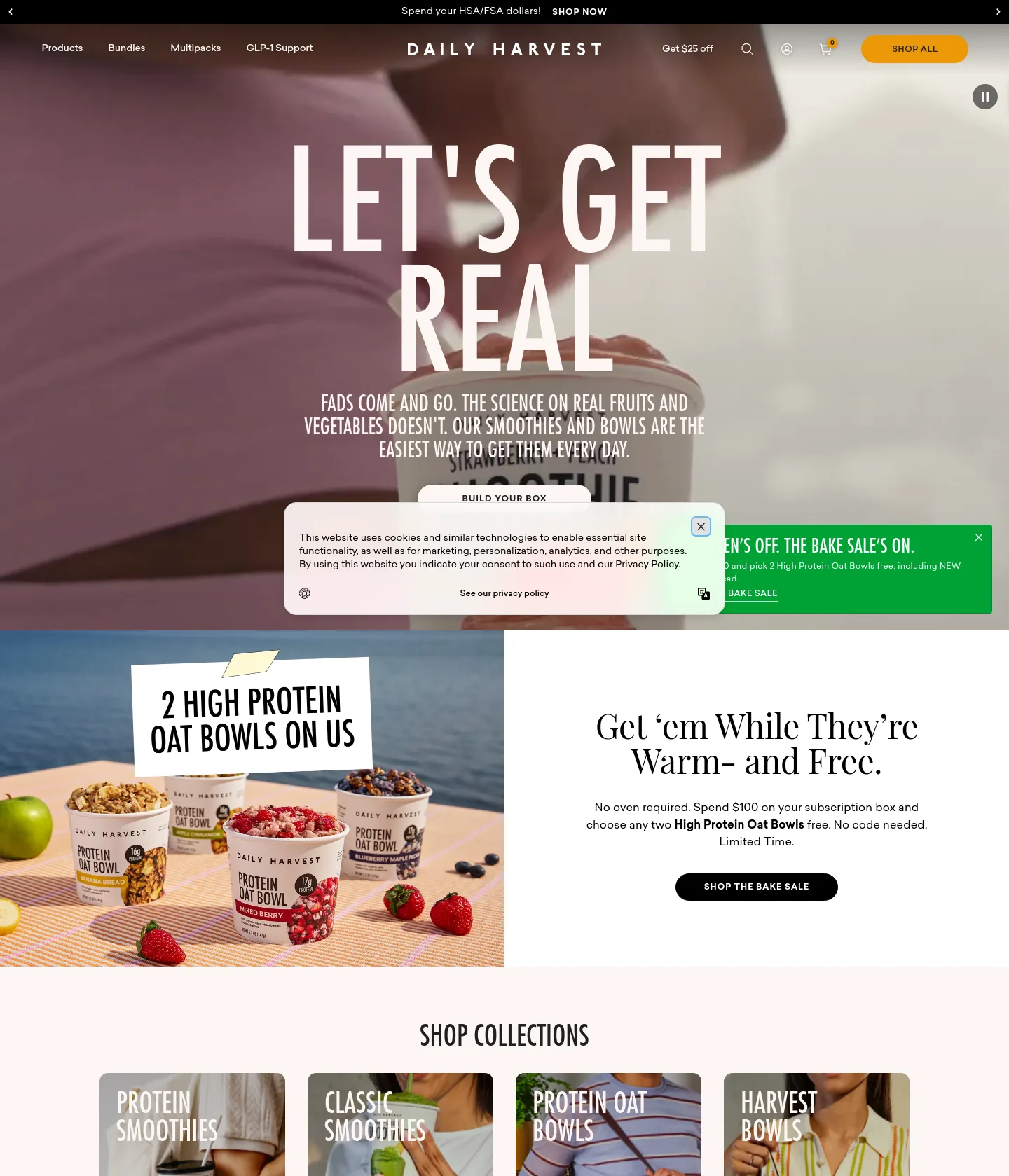 dailyharvest.com — a measured funnel