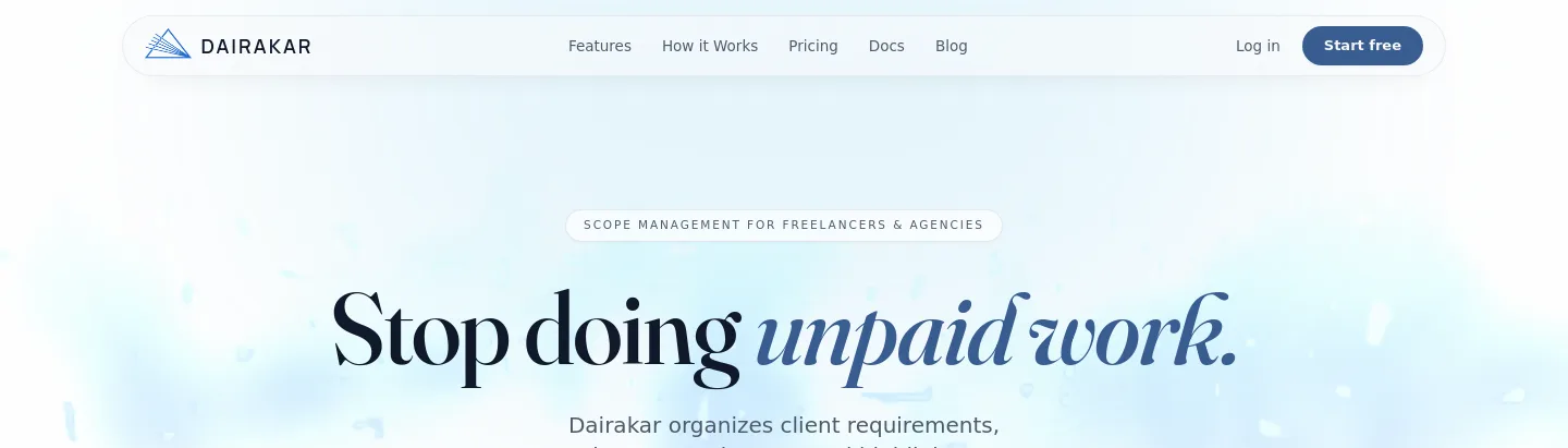 dairakar.com — a measured funnel