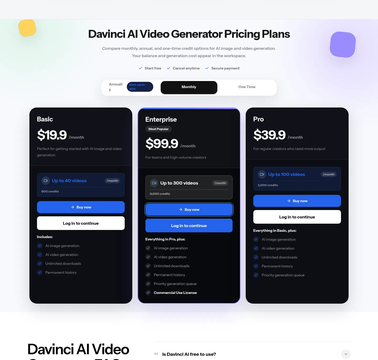 davinci-ai.pro — Features