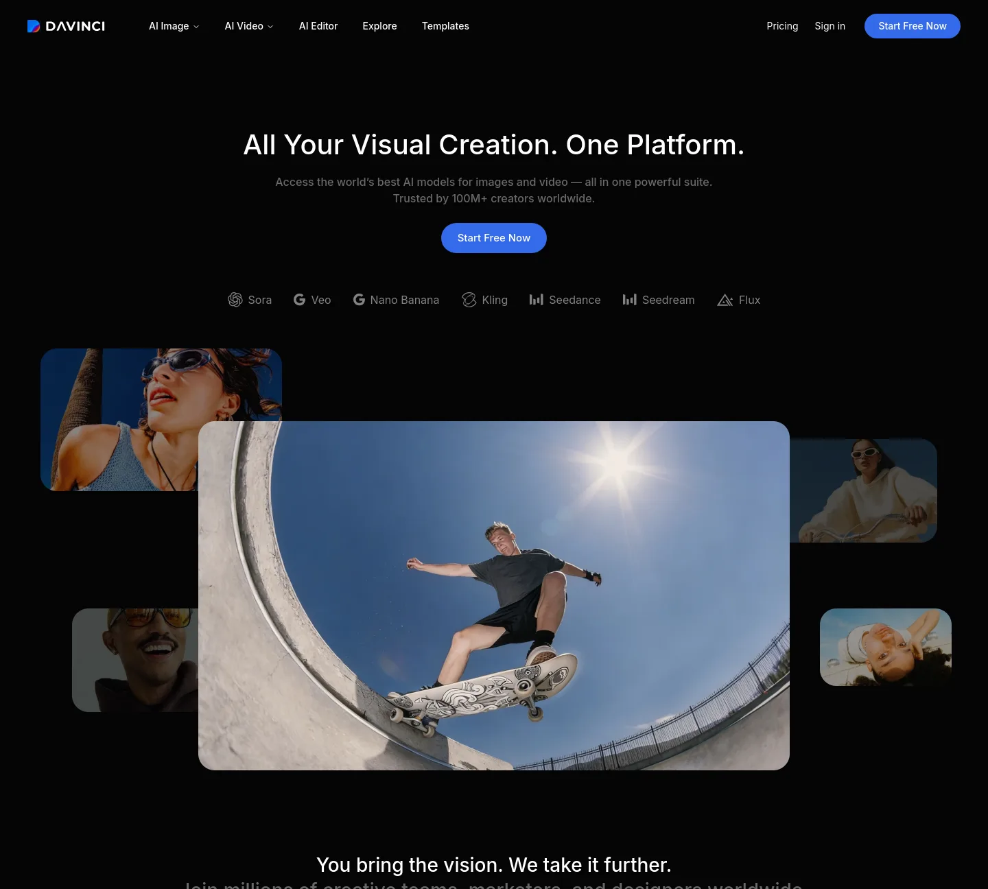 davinci.ai — a measured funnel