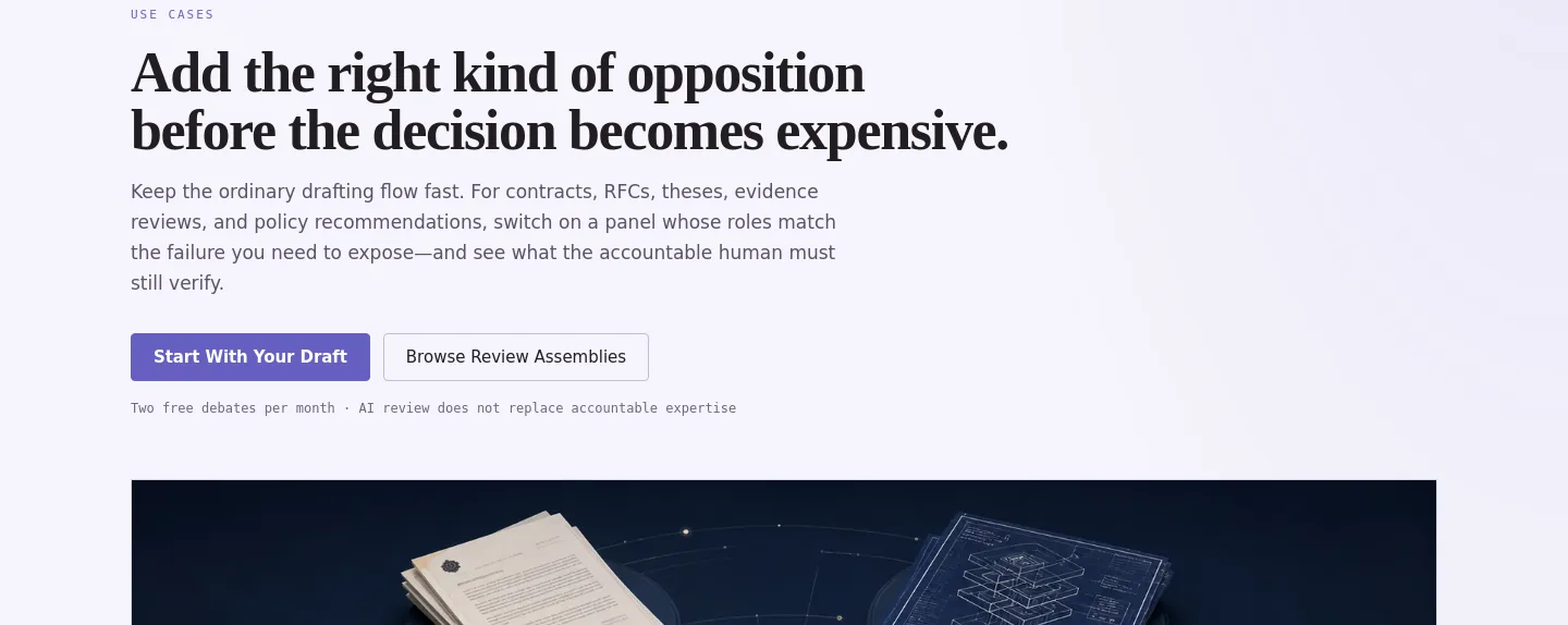 debate.tellodb.com Hero section