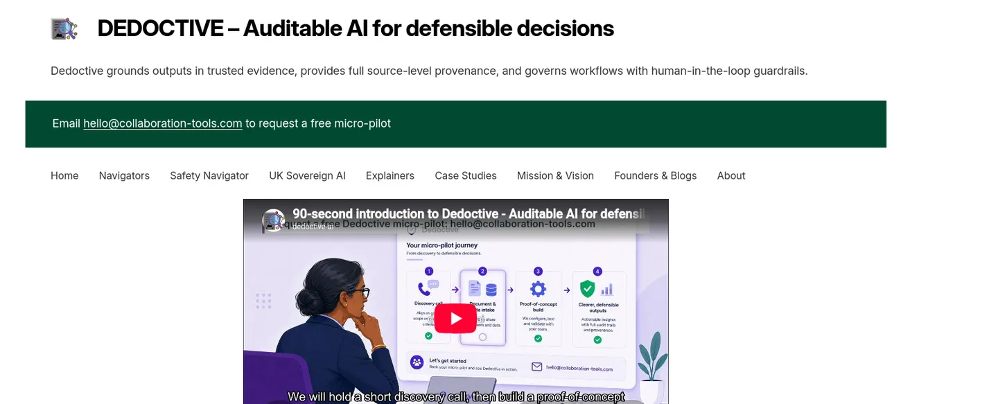 dedoctive.ai — a measured funnel