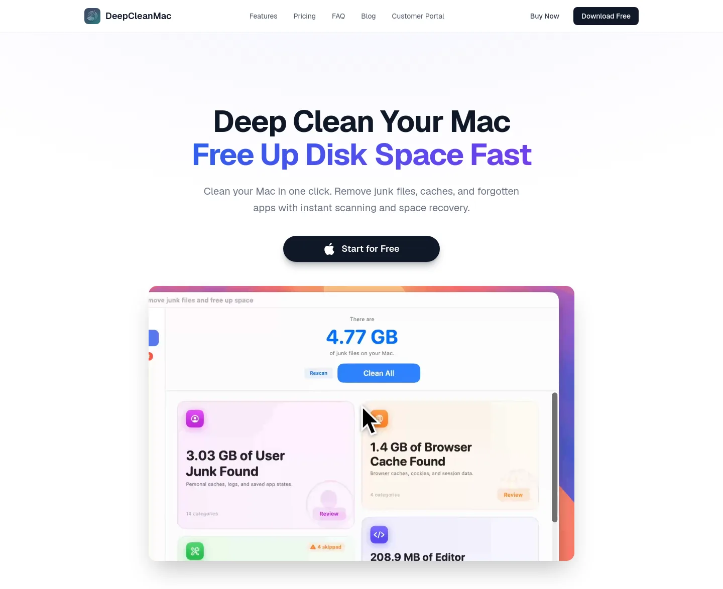 deepcleanmac.com — a measured funnel