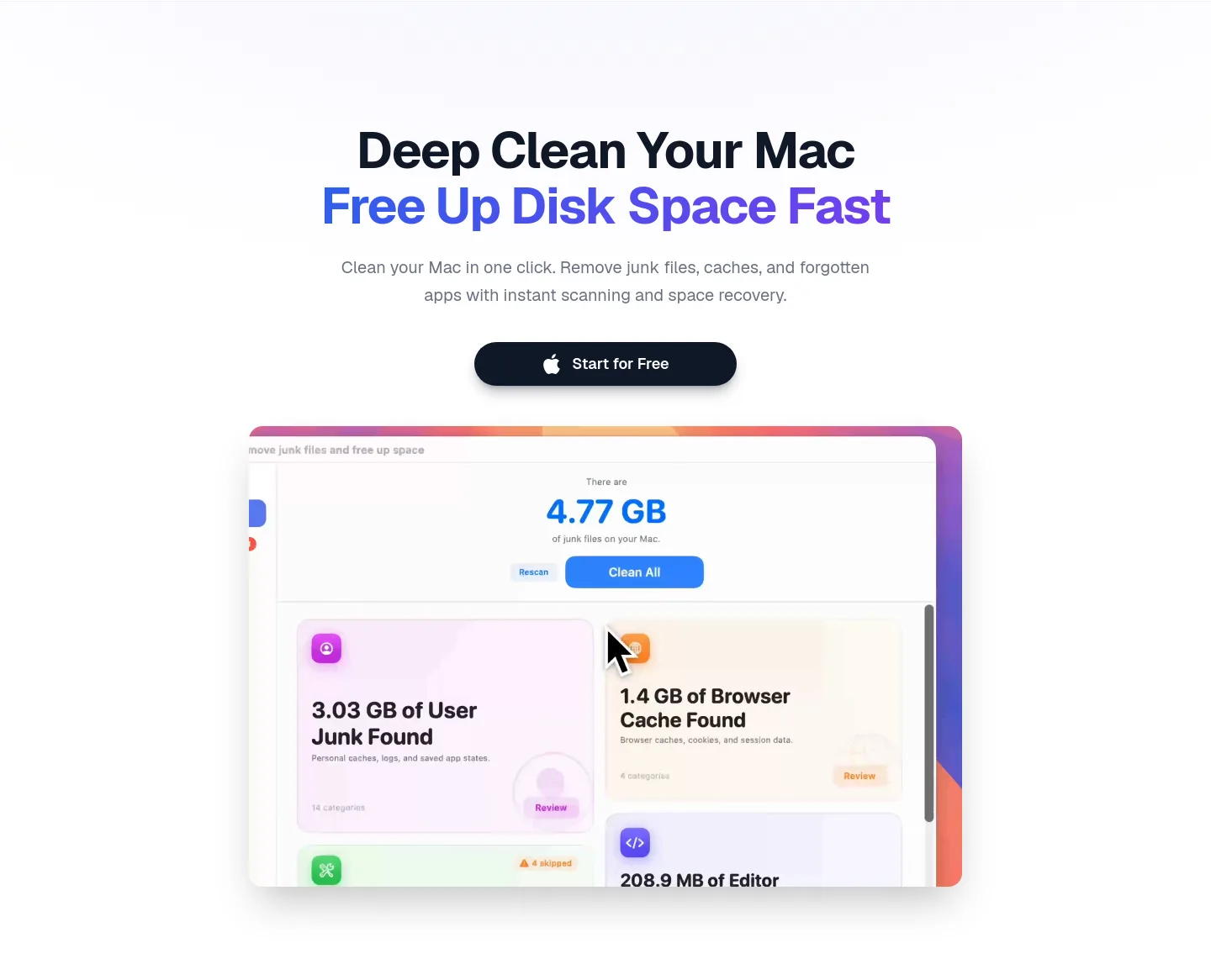 deepcleanmac.com Hero section
