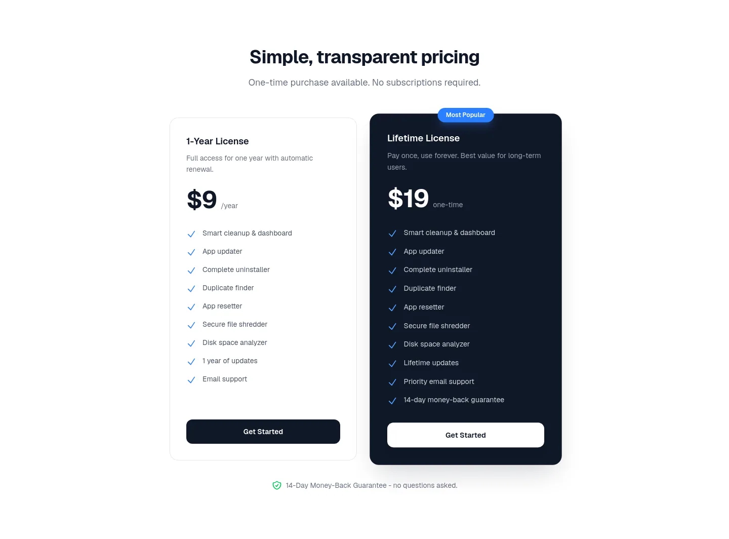 deepcleanmac.com Pricing section