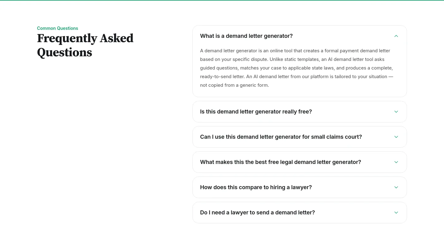 demandletter.ai — FAQ