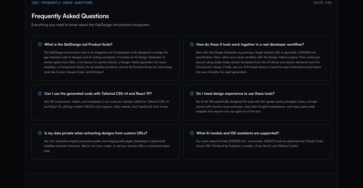 designmd.fun FAQ section