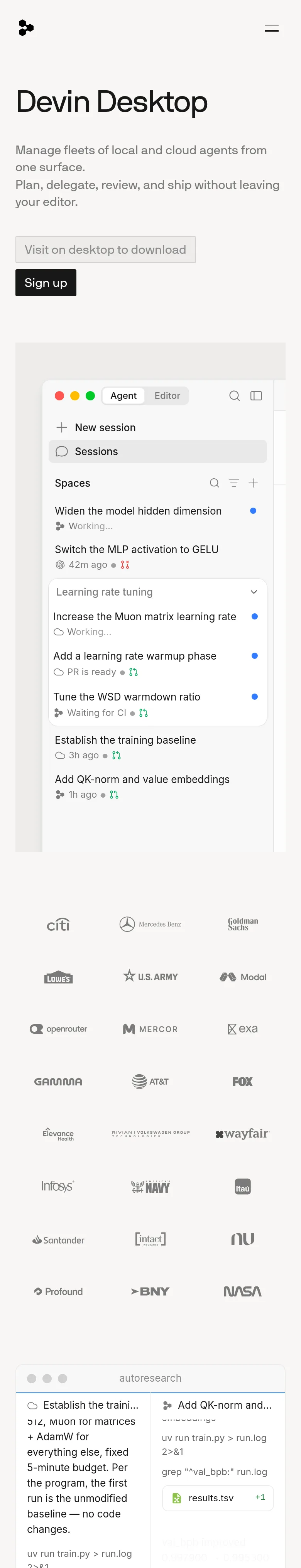 devin.ai — a measured funnel