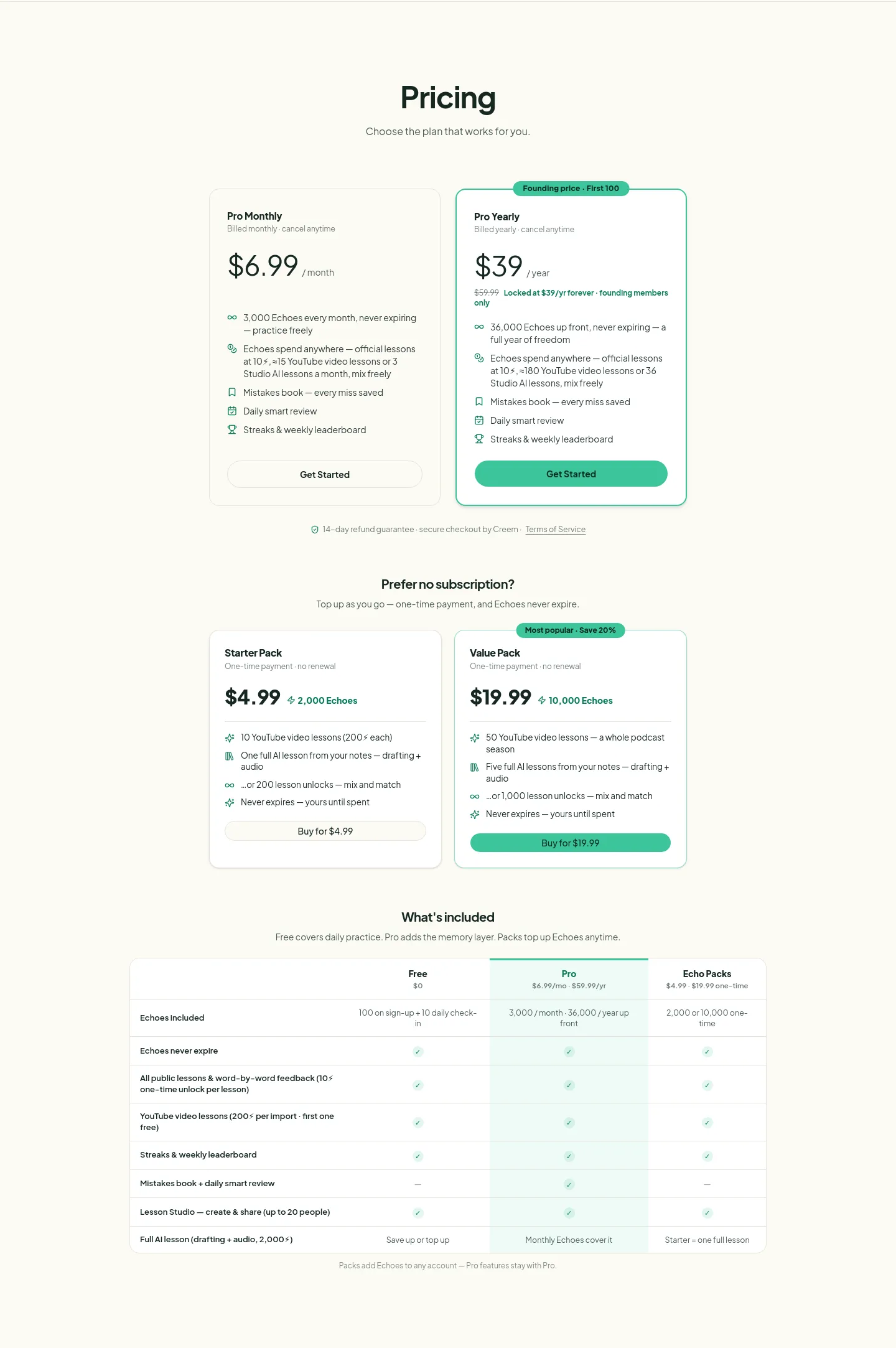 dictationtrainer.com — Pricing